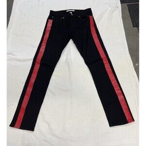 Calvin Klein Black Denim with Red Side Accent Stripe Sz 31x32